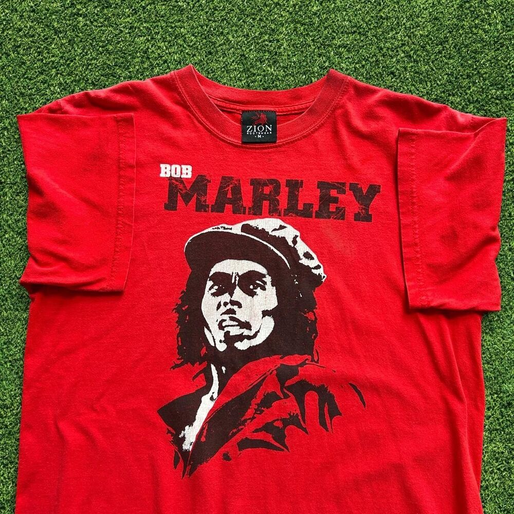 Vintage 90s Bob Marley portrait music band quote tee shirt
